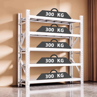 Étagère de stockage multi-usages en acier laminé à froid, robuste, capacité de charge de 300 kg, sans boulons, facile à assembler, pour entrepôt