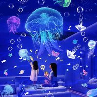 Veilleuse LED mignonne multicolore rotative 21 en 1 Projecteur d'étoiles de vagues océaniques pour chambre Plafonnier Lampe de projecteur