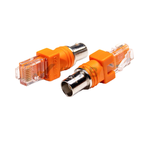 Adaptateur <span class=keywords><strong>BNC</strong></span> Femelle vers <span class=keywords><strong>RJ45</strong></span>, Convertisseur Balun Coaxial vers Ethernet 75 Ohm vers 100 Ohm, Connecteur RF 1P pour Extension Vidéo CCTV - Product Image 1