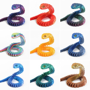 Juguete de serpiente impreso en 3D con articulaciones móviles, juguete de escritorio, juguete creativo para aliviar el estrés, disponible en varios colores, regalo coleccionable - Product Image 4