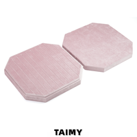 Plateau à bijoux octogonal en velours avec couvercle, plateau de présentation de bagues personnalisé avec logo, grande capacité, plateau de rangement pour bijoux pour boutique de bijoux