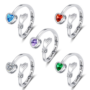 Anello a Cuore Colorato da Donna, Design Minimalista Aperto e Regolabile, Gioiello Statement per Uso Quotidiano - Product Image 2