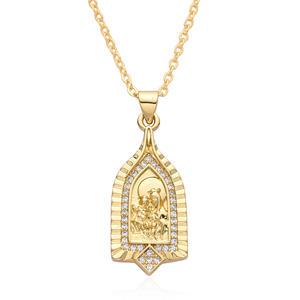 Pendentif religieux populaire européen et américain en cuivre micro incrusté de zircon pour le collier de la Vierge Marie - Product Image 5