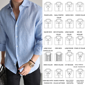 Camicie da <span class=keywords><strong>Uomo</strong></span> OEM di Alta Qualità in <span class=keywords><strong>Misto</strong></span> <span class=keywords><strong>Lino</strong></span> Traspirante con Colletto a Punta, Ideali per Business Casual, Banchetti, Matrimoni, Balli di Fine Anno, Anti-Piega - Product Image 6