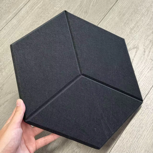 Panel de pared acústico de corte de ranura Hexagonal 3D, ranura en V, paneles de pared acústicos de fieltro PET insonorizados, hoja de <span class=keywords><strong>acondicionamiento</strong></span> acústico - Product Image 1