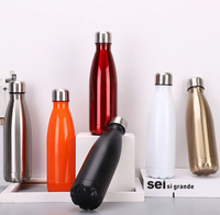 Termos Olahraga Luar Ruangan 500Ml, Termos Stainless Steel Dinding Ganda Bentuk Cola, Botol Air