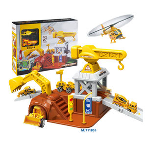 Ensemble de station d'ingénierie en alliage pour enfants, voiture en alliage, <span class=keywords><strong>avion</strong></span>, bâtiment de ville, garage, parking avec carte - Product Image 4