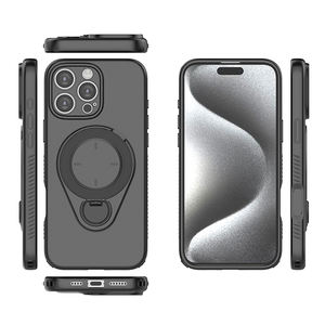 Funda de Teléfono Personalizada de Lujo Premium 2025 para iPhone 17 16 Pro Max, Carcasa Trasera Antigolpes con Anillo Metálico de 360 Grados - Product Image 1