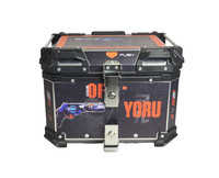Boîte à bagages de moto de remplacement, 55L, grande capacité, en alliage d'aluminium, avec dossier et doublure intérieure