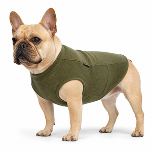 Manteaux pour chien en polaire douce sans manches pour l'hiver, gilet pour chien à col haut pour bouledogues français de petite et moyenne taille - Product Image 1