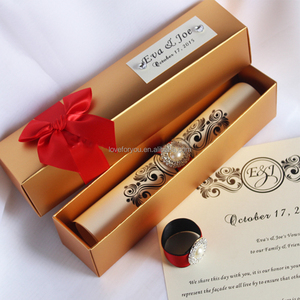 Boîtes en papier uniques, élégantes et luxueuses, avec des cartes d'invitation <span class=keywords><strong>de</strong></span> <span class=keywords><strong>mariage</strong></span> <span class=keywords><strong>de</strong></span> luxe enroulées, avec <span class=keywords><strong>texte</strong></span> personnalisé - Product Image 6