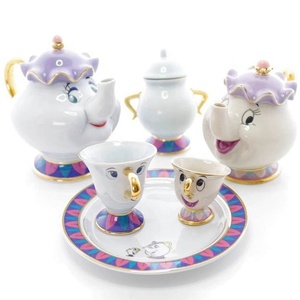 Juego de Taza <span class=keywords><strong>y</strong></span> Plato de Cerámica Archie de <span class=keywords><strong>La</strong></span> <span class=keywords><strong>Bella</strong></span> <span class=keywords><strong>y</strong></span> <span class=keywords><strong>la</strong></span> <span class=keywords><strong>Bestia</strong></span>, Taza de Té de Porcelana Pintada, Taza de Té de <span class=keywords><strong>la</strong></span> Sra. Potts - Product Image 1