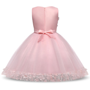 Robe <span class=keywords><strong>de</strong></span> princesse coréenne à fleurs en 3D, robe <span class=keywords><strong>de</strong></span> baptême pour bébé <span class=keywords><strong>de</strong></span> 1 an, robe <span class=keywords><strong>de</strong></span> fête rose pour la famille - Product Image 6