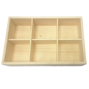 6 compartment storage box wooden storage box removable storage box