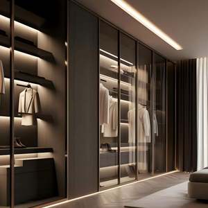 Meubles de chambre à coucher en bois bicolore, design d'armoire, combinaison de couleurs stratifiées - Product Image 1