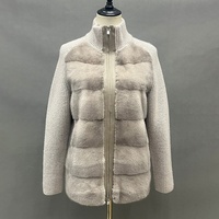 Großhandel Maßgefertigter Winter Gestrickter Pelzpullover Jacke Damen Echte Nerzfell-Wollmantel Mit Reißverschlüssen