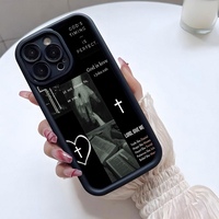 Coque de téléphone portable antichoc en TPU avec motif croix, main d'amour et impression de livre, style lentille d'appareil photo pour iPhone 12 13 14 15 16 17 18 Pro Max