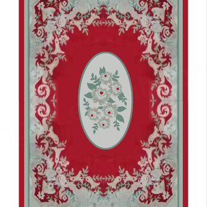 Alfombra Persa de Lana y Poliéster Impresa en 3D, Alfombra de Seda Hecha a Mano para Sala de Estar, Dormitorio, Alfombra para Sala y Comedor, Roja - Product Image 1