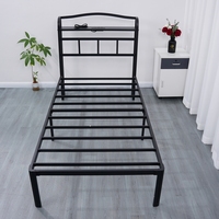 Hochwertiges Neues Kinder-Eisenbett Eisenbettgestell Modernes Design Schmiedeeisenbett mit Steckdose Kopfteil Stauraum 14 Zoll Metall