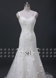 Mily mariée QW01728 3D <span class=keywords><strong>Rose</strong></span> perlé dentelle bretelles Spaghetti dos ouvert femmes sirène robes de mariée robe robes de mariée robe de mariée - Product Image 3