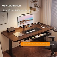 Table de bureau électrique en bois massif avec tiroir, hauteur réglable intelligente, pour ordinateur, e-sport, maison, bureau