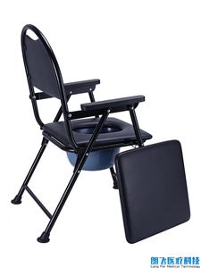 Silla de Inodoro Plegable de Acero para Personas Mayores, con Cubo de Seguridad para Uso en el Baño - Product Image 2