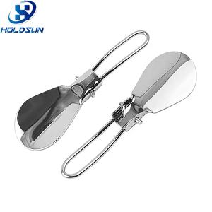 Diseño plegable portátil Cuerno de zapato de acero inoxidable Ayudante de viaje de plata para usar zapatos del proveedor de Yangjiang para campistas - Product Image 4