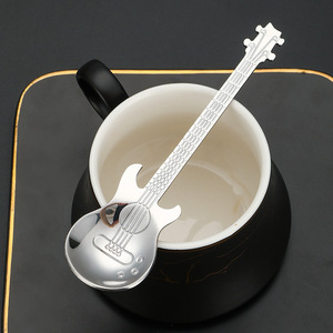 Cuchara para guitarra de acero inoxidable 304, cuchara reutilizable para agitar café, para tazas de música, agitador de cócteles - Product Image 4
