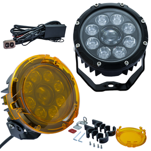 Feux de brouillard LED laser projecteur stroboscopique Zdm9 180W 4,5 pouces avec couvercle ambré pour phare de <span class=keywords><strong>moto</strong></span> 12V 24V IP68 DRL <span class=keywords><strong>blanc</strong></span> - Product Image 1