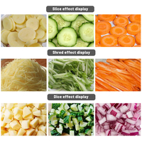 Machine industrielle automatique de découpe de légumes et de fruits pour oignon, pomme de terre, manioc, pomme, mangue, citron, noix de coco, et autres aliments en copeaux