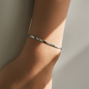 S925 Silver Minimalist Chain All Occasion <b>Adjustable</b> Herringbone <b>Bracelet</b> Round Link Design Everyday Wear Unisex Jewelry - Product Image 5