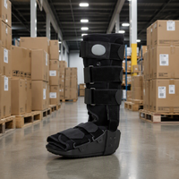 Attelle de marche longue pour cheville avec renfort en alliage, sangles multi-ajustables, immobilisateur médical pour la récupération des blessures à la jambe inférieure