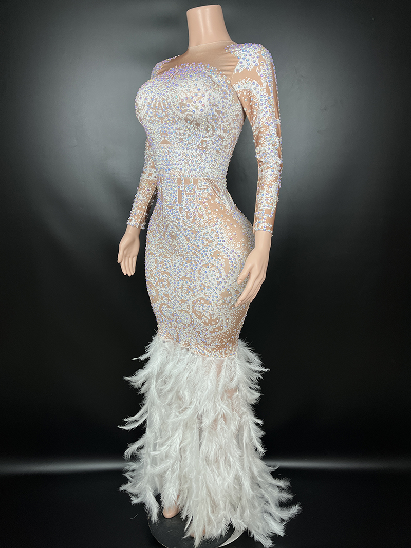 christmas white long dress