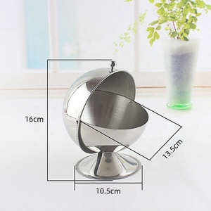 Elegante cacerola de vidrio pulido brillante con tapa de acero inoxidable para servir azúcar Pimienta Sal especias; <span class=keywords><strong>azucarero</strong></span> de metal Premium - Product Image 6