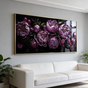 Pintura de Paisaje de Estilo Moderno, Decoración de Pared para el Hogar, Pintura con Luz LED, Murales para Sala de Estar, Flores, Pintura de Porcelana de Cristal - Product Image 4