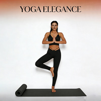 Ensemble de yoga et de sport personnalisé, écologique et recyclé, comprenant : soutien-gorge de sport, débardeur court de sport, pantalon de yoga taille en V, sous-vêtements, leggings d'entraînement à coutures sculptantes