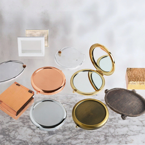 Portable 70MM Haute Définition Rose Or Miroir De Poche Pliant Double Face Petit Miroir Cosmétique De Poche En Métal Doré pour Maquillage - Product Image 3