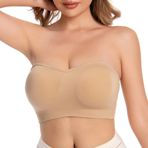 <span class=keywords><strong>Reggiseno</strong></span> a fascia <span class=keywords><strong>senza</strong></span> fili e <span class=keywords><strong>senza</strong></span> cuciture da donna, all'ingrosso per fabbriche, con spalline invisibili antiscivolo e cuscinetti rimovibili - Product Image 1
