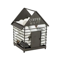 Support de capsules de café en métal pour la maison panier de rangement de petites dosettes pour le comptoir en forme de maison
