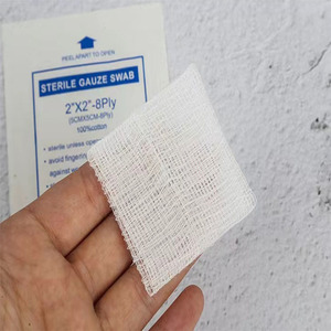 Compressa de gasa estéril de 2x2 pulgadas, 8 capas, envasada individualmente para apósitos y primeros auxilios, con certificación CE - Product Image 3