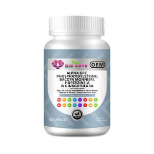 Capsules de phosphatidylsérine en gros 300 mg 60 pièces Bacopa Ginkgo Biloba <span class=keywords><strong>Vitamine</strong></span> B6/<span class=keywords><strong>B12</strong></span> Complément alimentaire pour la mémoire et la concentration du cerveau Gummy OEM - Product Image 2