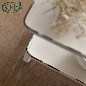 Bandeja de Frutas de Metal Minimalista Estilo Francés, Rectangular, 22.5x13.5x36cm, Estante de Almacenamiento Multicapa Decorativo - Product Image 1