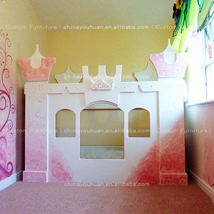 <span class=keywords><strong>Lit</strong></span> de princesse avec design thème château pour enfants, <span class=keywords><strong>lit</strong></span> simple pour chambre de filles, <span class=keywords><strong>lit</strong></span> base secrète, personnalisation complète pour chambre d'enfants - Product Image 2