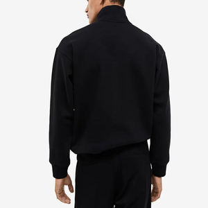 Felpa personalizzata con collo finto di lusso di qualità Streetwear in cotone oversize a tracolla pesante felpa con <span class=keywords><strong>Zip</strong></span> da uomo - Product Image 3