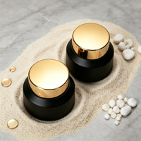 Pot à crème noir mat en gros avec bouchon à vis doré, conteneur cosmétique vide, emballage personnalisé pour produits de soin, idéal pour le beurre corporel