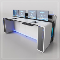 JCCX-6 Escritorio de Consola Moderno y Duradero de Acero y Madera para Centro de Comando, Escritorio Combinado para Centro de Tráfico Aéreo, Venta al Por Mayor de Fábrica