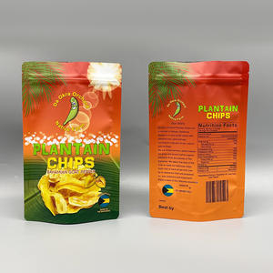 Sacs en plastique PE de qualité alimentaire à fond plat avec fermeture éclair, imprimés par gravure avec logo personnalisé, réutilisables et scellés pour aliments pour bébés, aliments pour animaux, chips de banane, conserves - Product Image 2