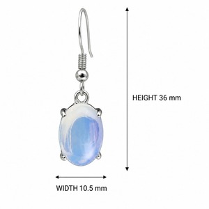 ต่างหูทรงหยดน้ำสีฟ้ามิลค์กี้วินเทจ ต่างหูผู้หญิง - Product Image 5
