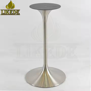 ब्रश स्टेनलेस स्टील ट्यूलिप टेबल बेस | कैफे, रेस्तरां, होटल और कार्यशाला फर्नीचर के लिए आधुनिक तुरही डिजाइन धातु तालिका पैर - Product Image 3