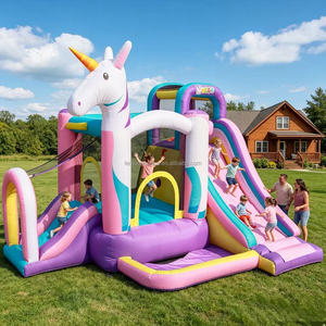 Château gonflable combiné avec toboggan pour fêtes à domicile, trampoline gonflable extérieur pour adultes et enfants avec piscine à balles pour jardin - Product Image 4